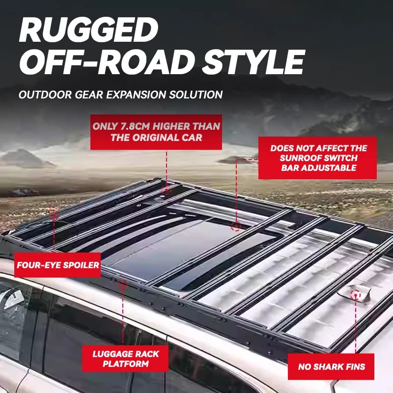 New Design Exterior Accessories Off Road Luggage Rack Aluminum Alloy Roof Rack for Tank 500 Accessories